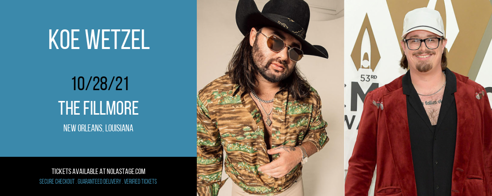 Koe Wetzel at The Fillmore tickets Koe Wetzel at The Fillmore