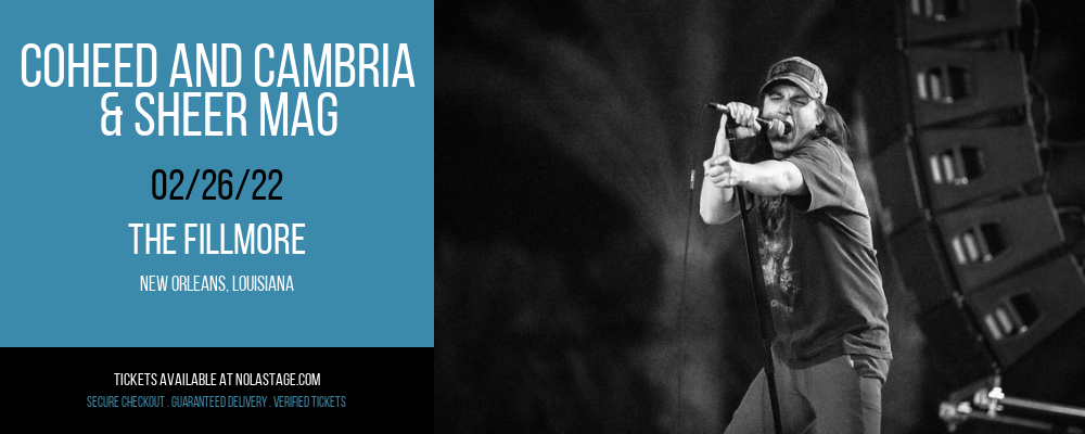 Coheed and Cambria & Sheer Mag at The Fillmore tickets Coheed and Cambria & Sheer Mag at The Fillmore